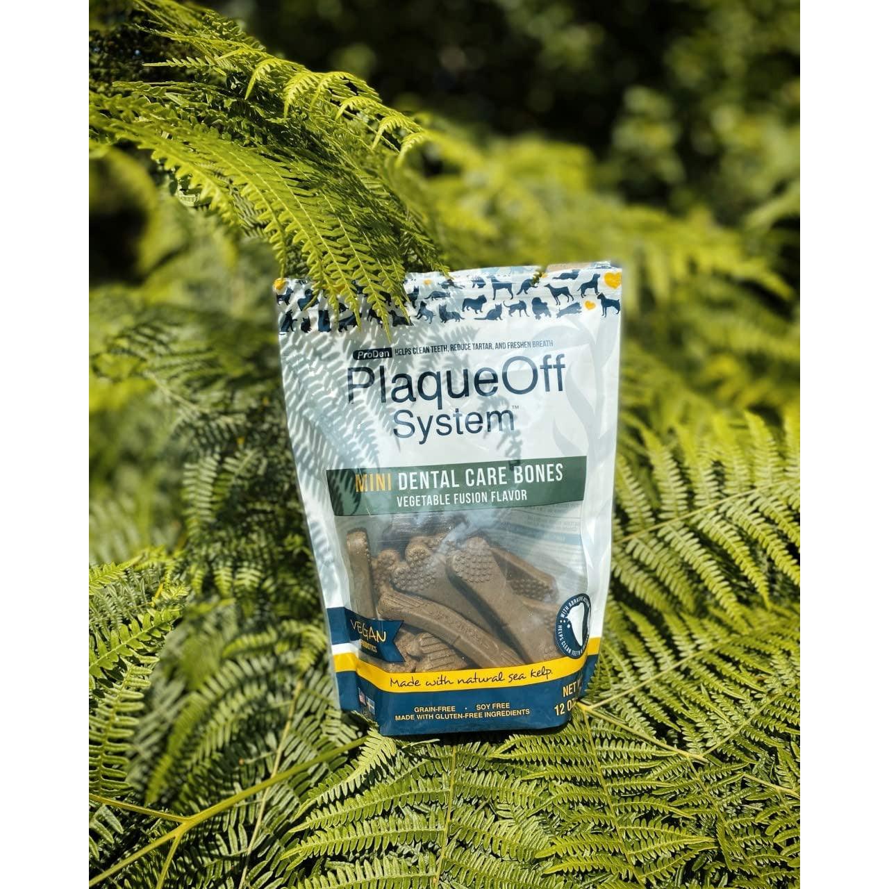 Plaque Off System Dental Vegetable Bones Mini - 340g - Dog Treats - PlaqueOff - PetMax Canada