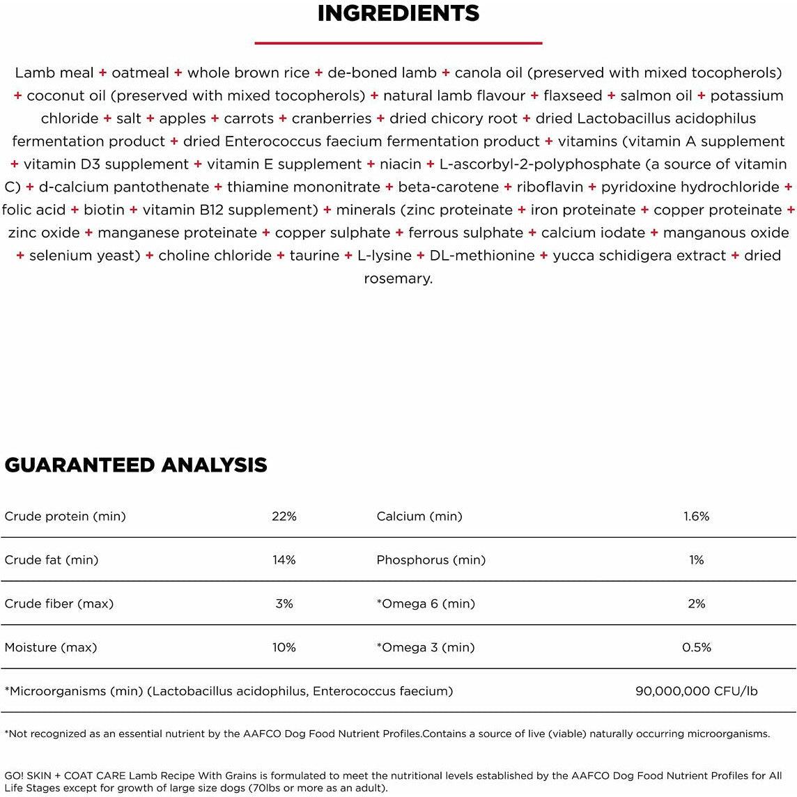 GO! SKIN + COAT CARE Lamb Recipe for dogs - 1.59 Kg - Dog Food - Go! - PetMax Canada