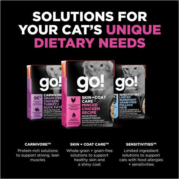 Go! Cat Food Skin & Coat Tetra Pak Chicken Minced - 182g - Canned Cat Food - Go! - PetMax Canada