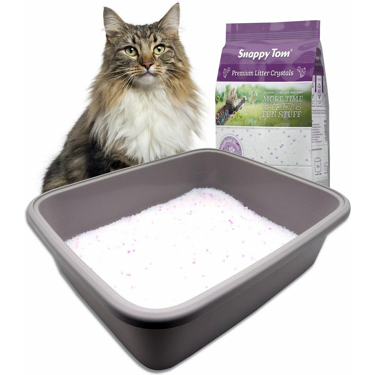 Snappy Tom Natural Lavender Scented Non-Clumping Crystal Cat Litter - 2 Kg - Cat Litter - Snappy Tom - PetMax Canada