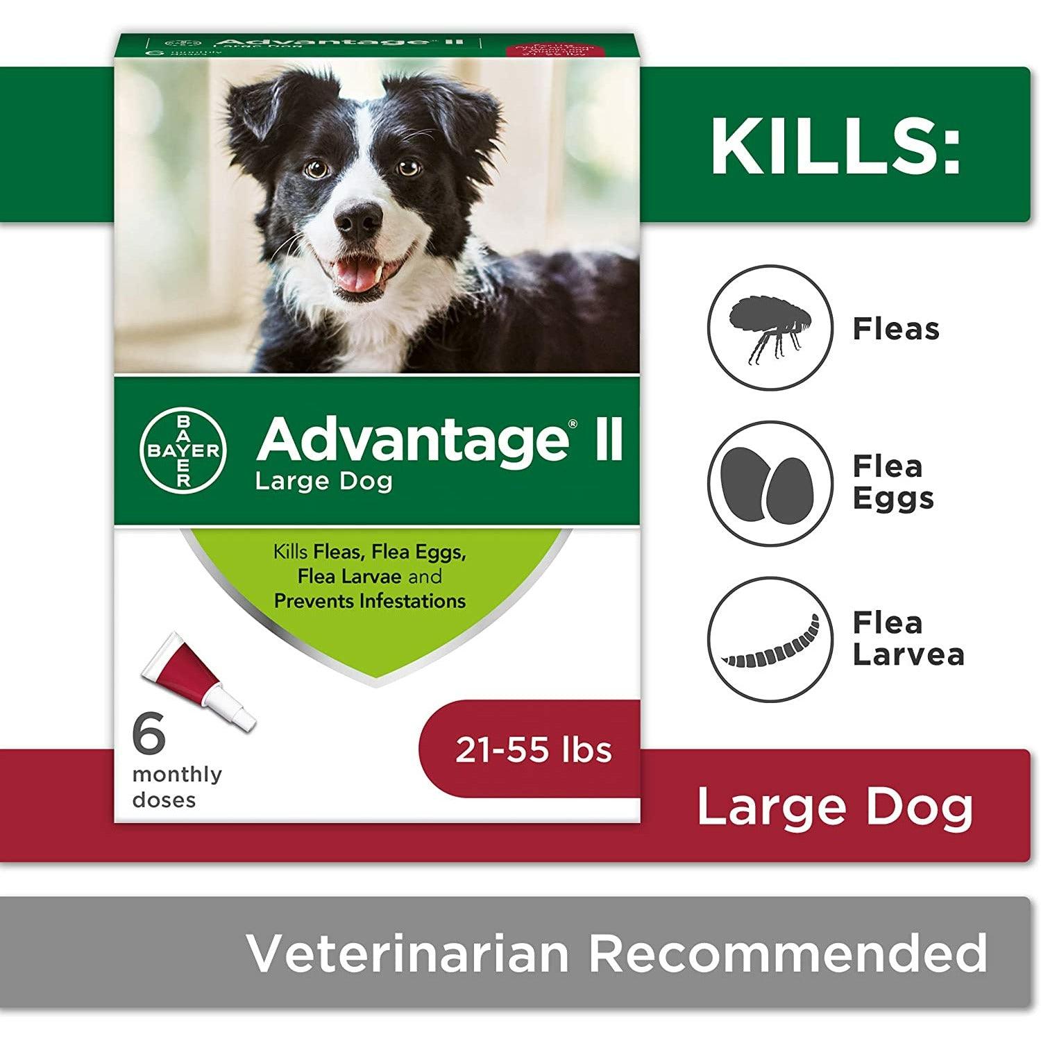 Advantage II For Large Dogs - 11Kg - 25Kg / 4 Pack - Flea & Tick Topical Applications - Advantage - PetMax Canada