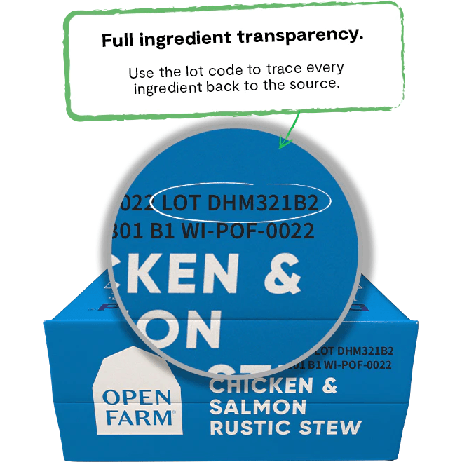 Open Farm Wet Dog Food Chicken & Salmon Rustic Stew - 354g - Canned Dog Food - Open Farm - PetMax Canada