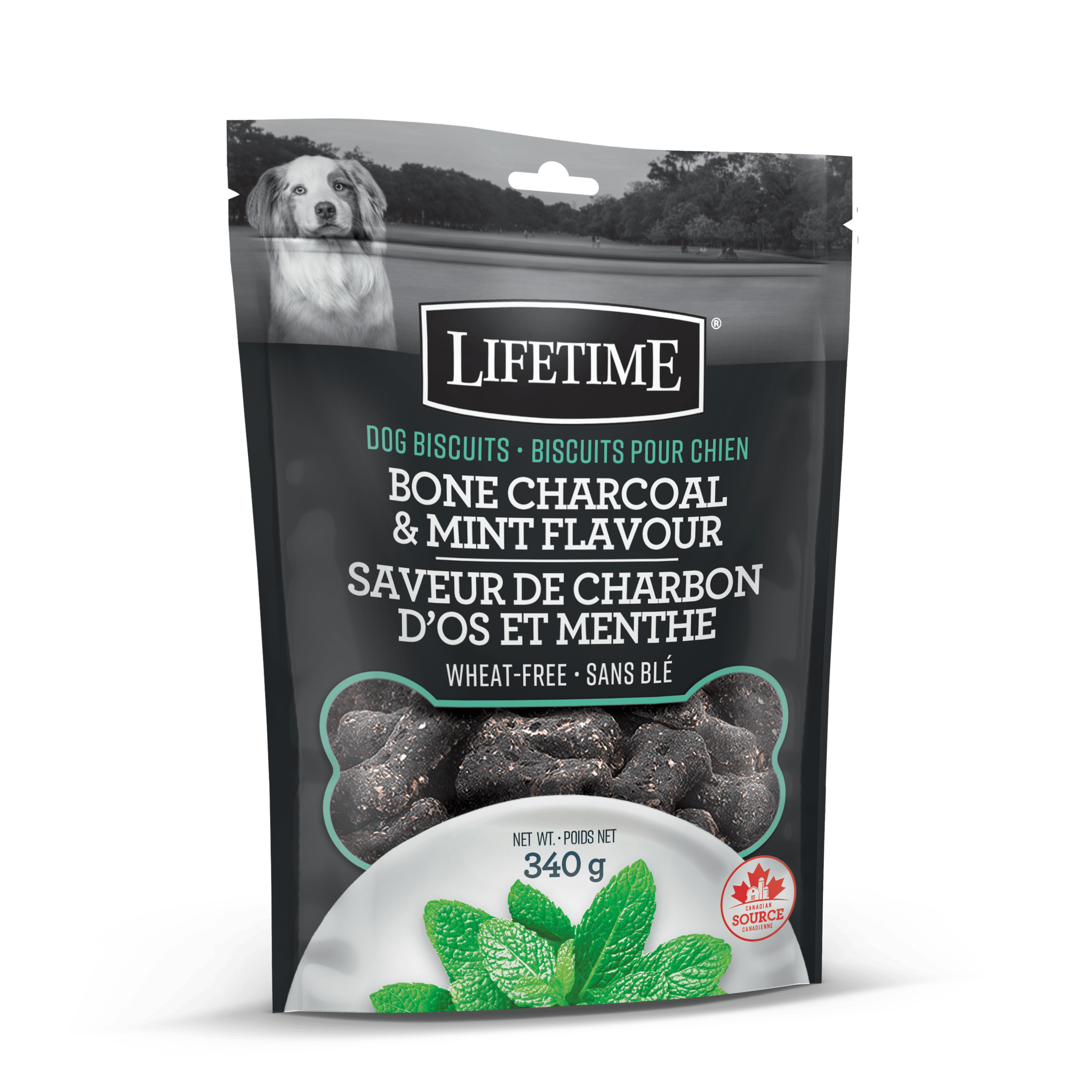 Lifetime Charcoal & Mint Flavour Dog Biscuits - 340g - Dog Treats - Lifetime - PetMax Canada