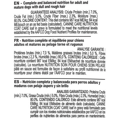 Royal Canin Wet Dog Food Pouch All Breed Sizes Coat Care Loaf In Gravy Canned Dog Food | PetMax Canada