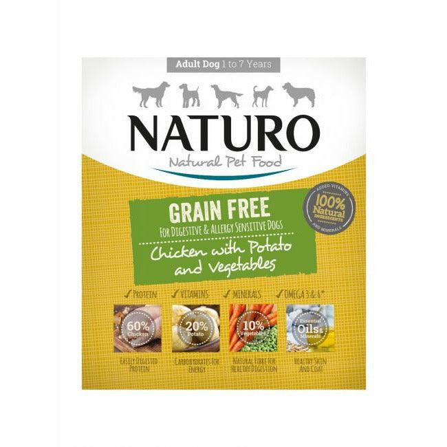 Naturo Canine Grain Free Tray Wet Dog Food Chicken & Potato With Vegetables - 400g - Canned Dog Food - Naturo - PetMax Canada