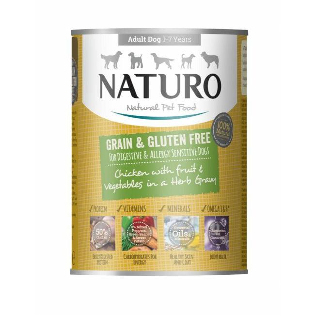 Naturo Canine Adult Canned Dog Food Chicken With Fruit & Vegetables - 390g - Canned Dog Food - Naturo - PetMax Canada