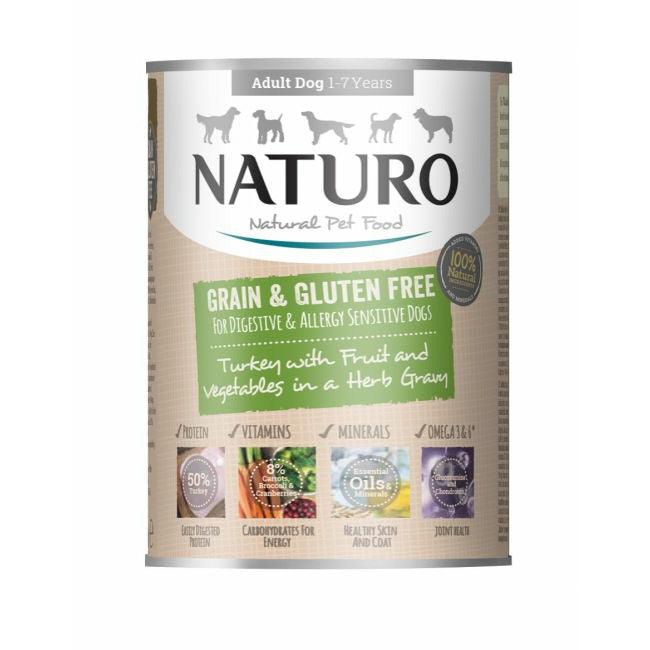 Naturo Canine Adult Canned Dog Food Turkey With Fruit & Vegetables in Herb Gravy - 390g - Canned Dog Food - Naturo - PetMax Canada
