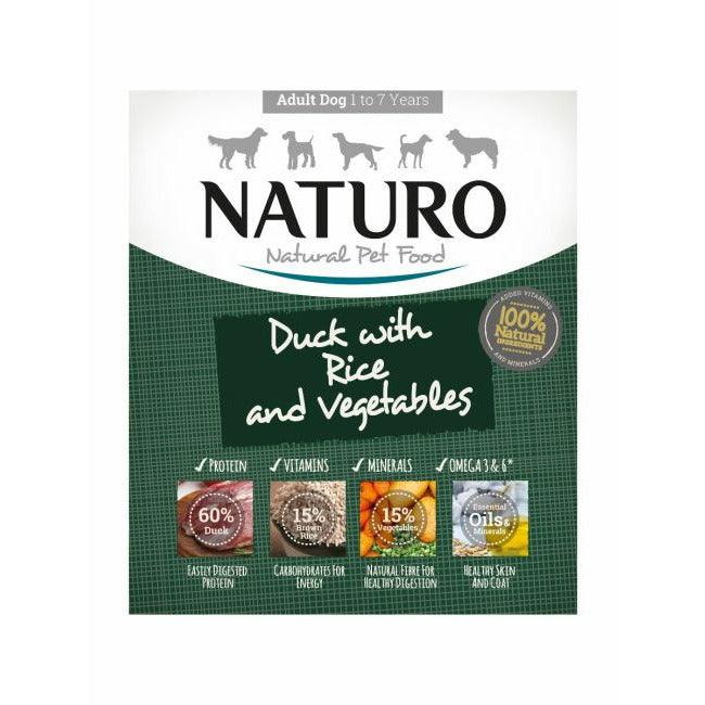 Naturo Canine Adult Tray Wet Dog Food Duck & Rice With Vegetables - 400g - Canned Dog Food - Naturo - PetMax Canada