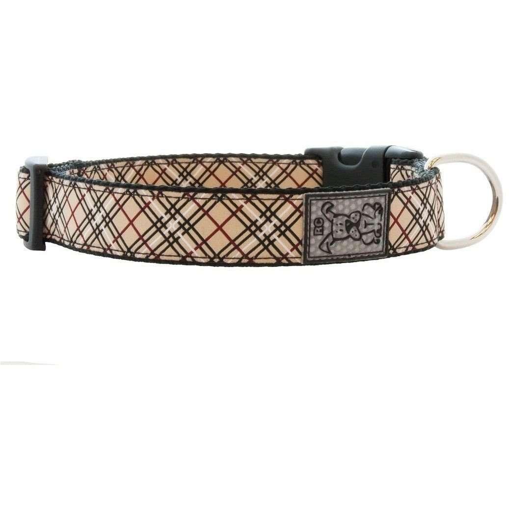 RC Adjustable Dog Collar Pattern Tan Tartan - 5/8 X 7-9 - Dog Collars - RC Pet Products - PetMax Canada