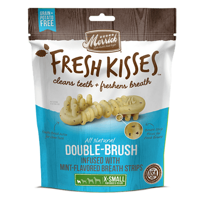 Merrick Fresh Kisses Mint Brush - Bag X-Small Dog Treats X-Small | PetMax Canada