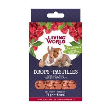 Living World Small Animal Drops Raspberry  Small Animal Food Treats  | PetMax Canada