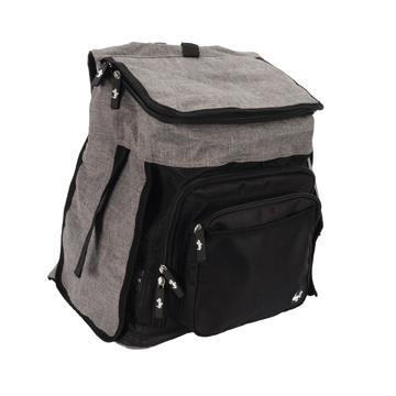 DogIt Explorer Soft Backpack Grey & Black - 12" x 8" x 15" - Soft-Sided Crates - Dogit - PetMax Canada