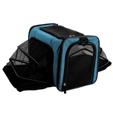 DogIt Explorer Soft Expandable Bag Black & Navy - 17" x 10" x 12" - Soft-Sided Crates - Dogit - PetMax Canada