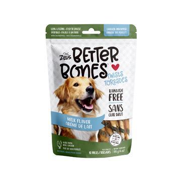 Zeus Better Bones Chicken Wrapped Twists Milk - 10 Pack - Dog Treats - Zeus - PetMax Canada
