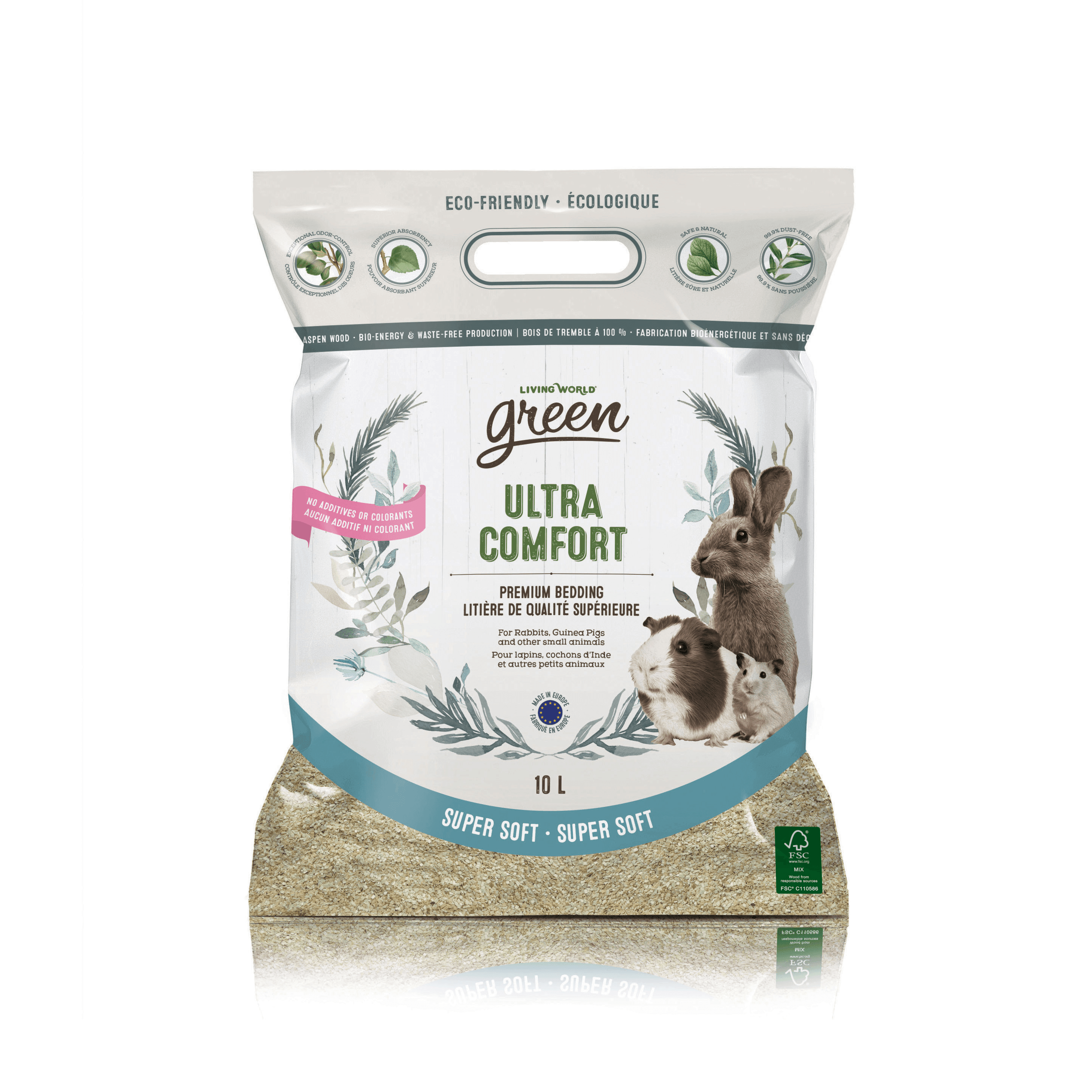 Living World Green Supersoft Ultra Comfort Premium Bedding - 10L - Small Animal Litter - Living World - PetMax Canada