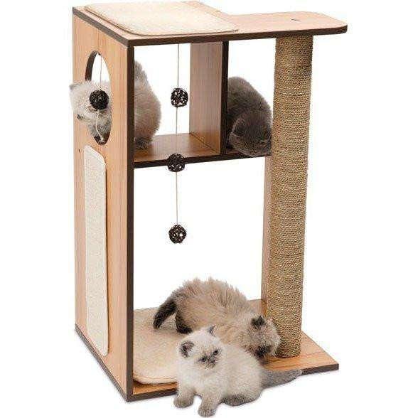 Vesper Cat V-Box Large Walnut  Cat Scratching Posts  | PetMax Canada