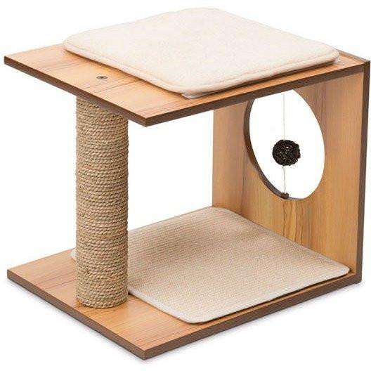 Vesper Cat Stool Walnut Cat Scratching Posts | PetMax Canada