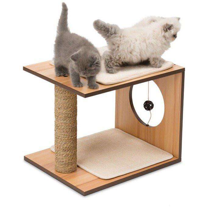 Vesper Cat Stool Walnut Cat Scratching Posts | PetMax Canada