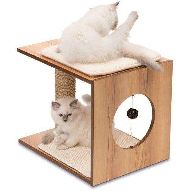 Vesper Cat Stool Walnut Cat Scratching Posts | PetMax Canada