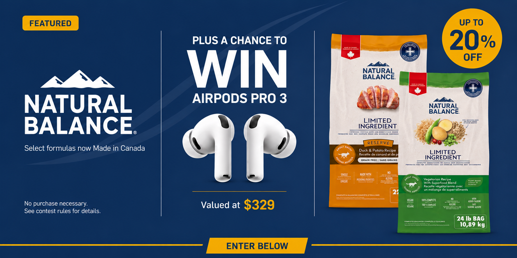 Natural Balance Apple AirPods Pro 3 Giveaway