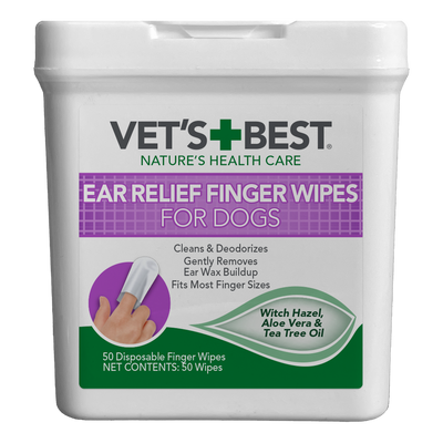 Vets Best Ear Relief Finger Wipes for Dogs