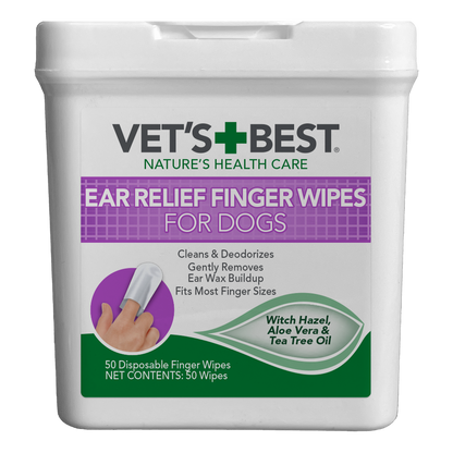 Vets Best Ear Relief Finger Wipes for Dogs