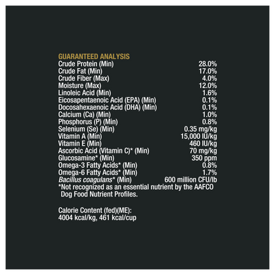 Purina Pro Plan AdvantEDGE Digestive Support+ Small Breed Salmon & Oat Meal Formula Adult Dry Dog Food - guaranteed analysis