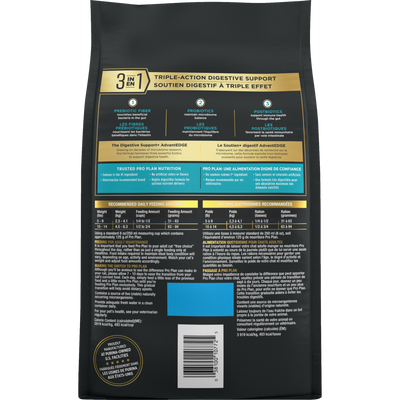 Purina Pro Plan AdvantEDGE Digestive Support+ Salmon & Rice Formula Adult Dry Cat Food - back of bag