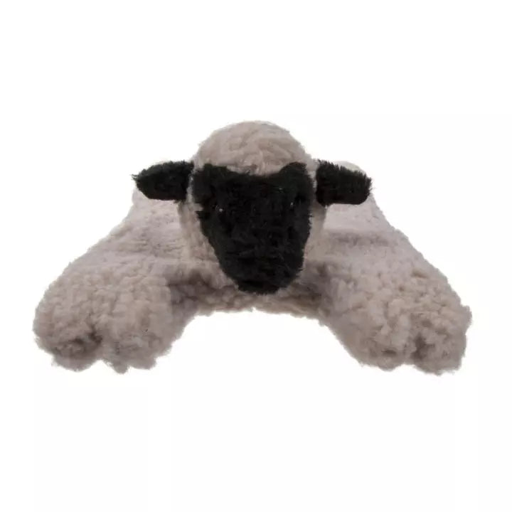 goDog Flatties Chew Guard Barnyard Buddie Lamb Dog Toy - Dog Toys - goDog - PetMax Canada