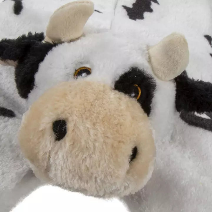 goDog Flatties Chew Guard Barnyard Buddie Cow Dog Toy - Detail - Dog Toys - goDog - PetMax Canada