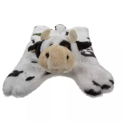 goDog Flatties Chew Guard Barnyard Buddie Cow Dog Toy - Large - Dog Toys - goDog - PetMax Canada