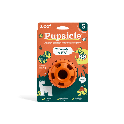 Woof Pupsicle Treat Dispenser Dog Toy - Pumpkin - Small package front - Woof - PetMax Canada