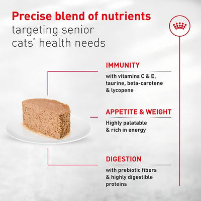 Royal Canin Feline Health Nutrition Aging 11+ Ultra Soft Mousse In Sauce Wet Canned Cat Food