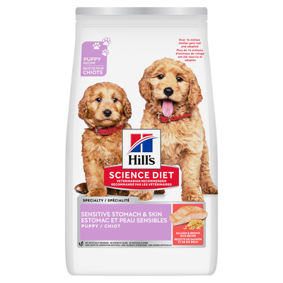 Hill's Science Diet Puppy Sensitive Stomach & Skin Salmon & Brown Rice Recipe Dry Dog Food - 1.81 Kg - Dog Food - Hill's Science Diet - PetMax Canada