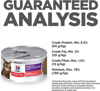 Hill's Science Diet Sensitive Stomach & Skin Salmon & Vegetable Entrée Cat Food