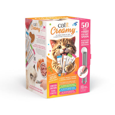 Catit Creamy Lickable Cat Treats Party Pack with Spoon - Cat Treats - Catit - PetMax Canada