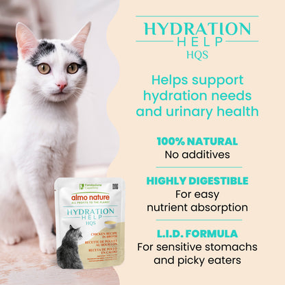 Almo Nature HQS Hydration Help Chicken Recipe in Broth for Cats