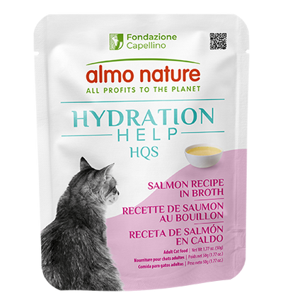 Almo Nature HQS Hydration Help Salmon Recipe in Broth for Cats