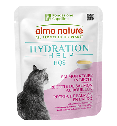 Almo Nature HQS Hydration Help Salmon Recipe in Broth for Cats