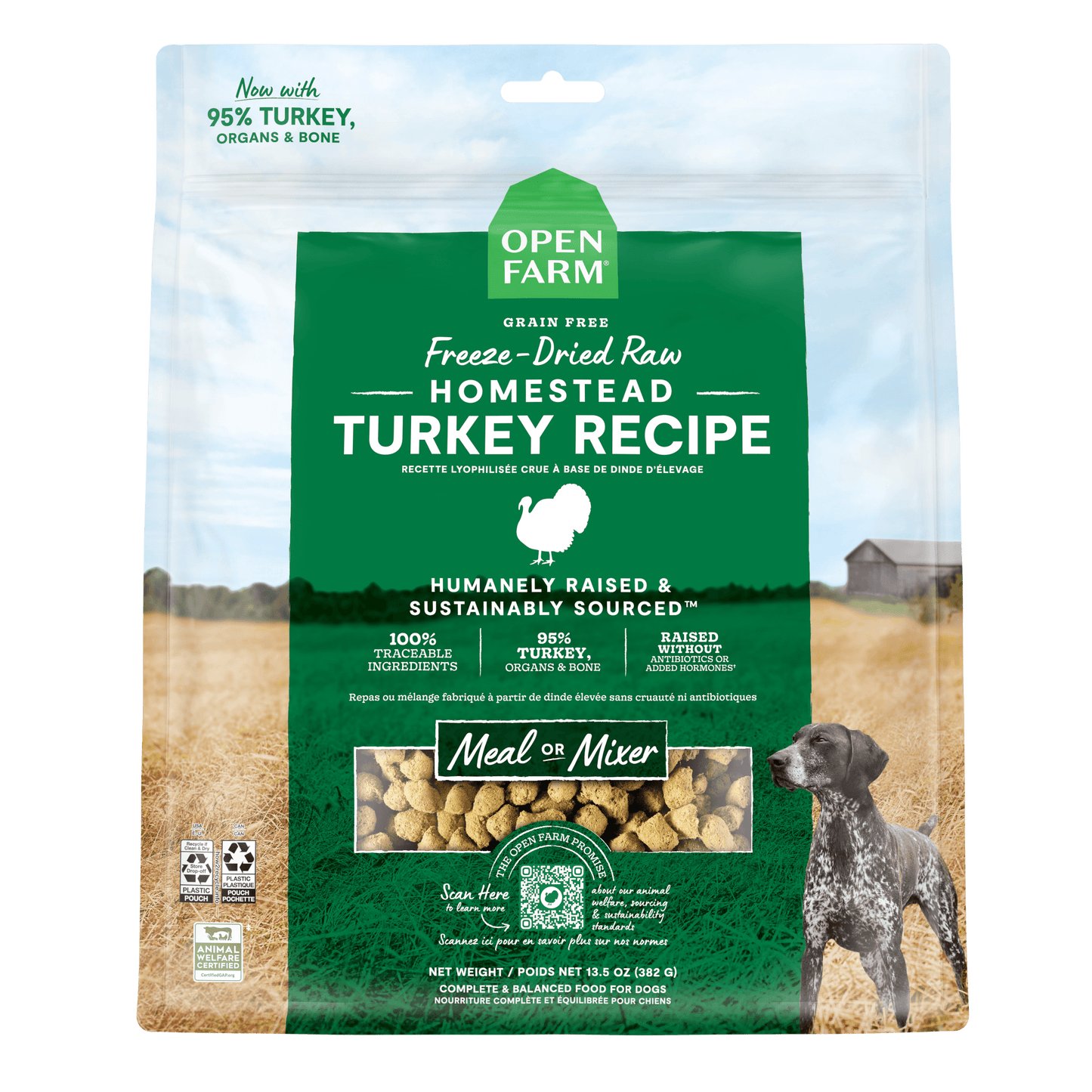 Open Farm Dog Food Homestead Turkey Freeze Dried Raw  Dog Food  | PetMax Canada