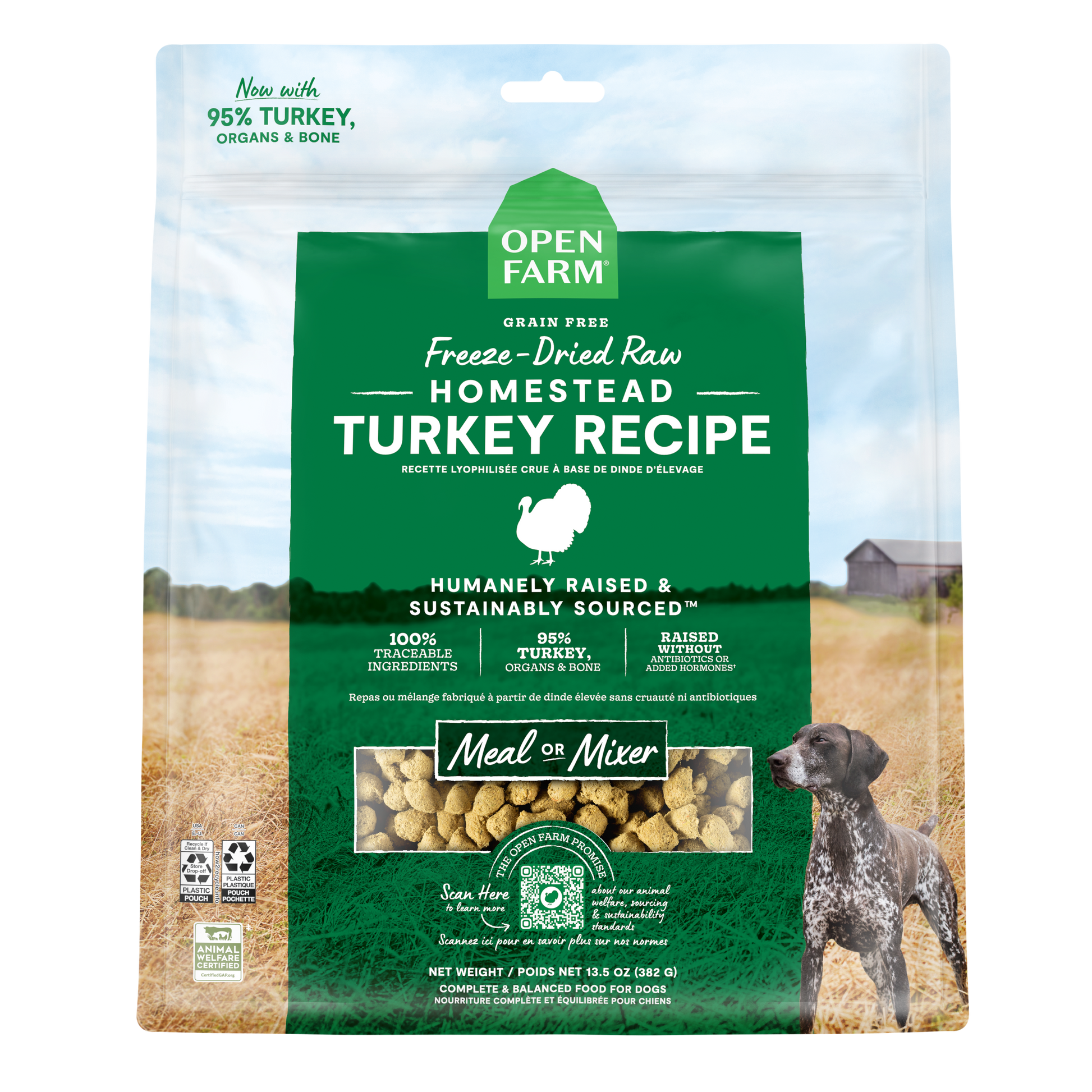 Open Farm Dog Food Homestead Turkey Freeze Dried Raw  Dog Food  | PetMax Canada