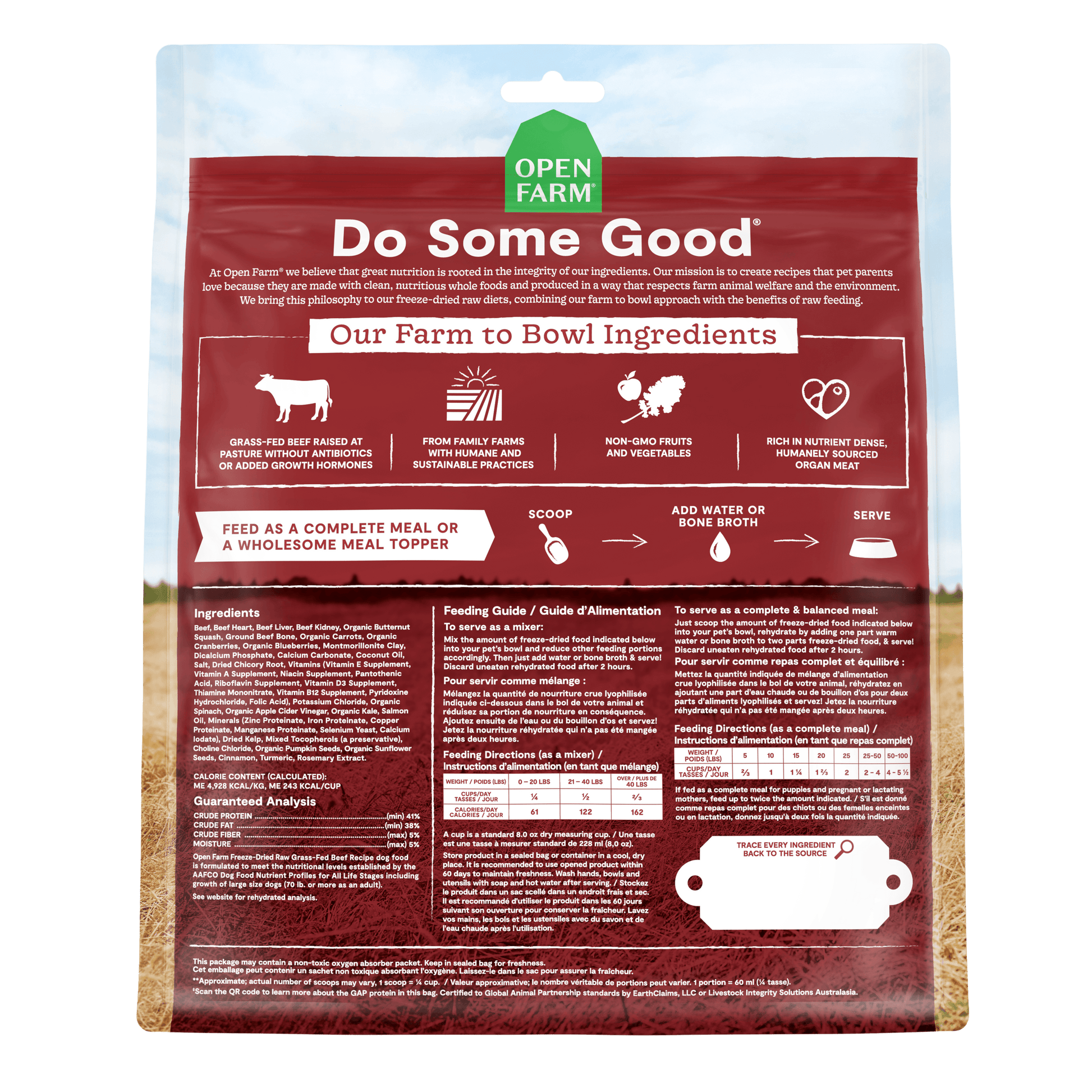 Open Farm Dog Food Grass Fed Beef Freeze Dried Raw - 99g - Dog Food - Open Farm - PetMax Canada