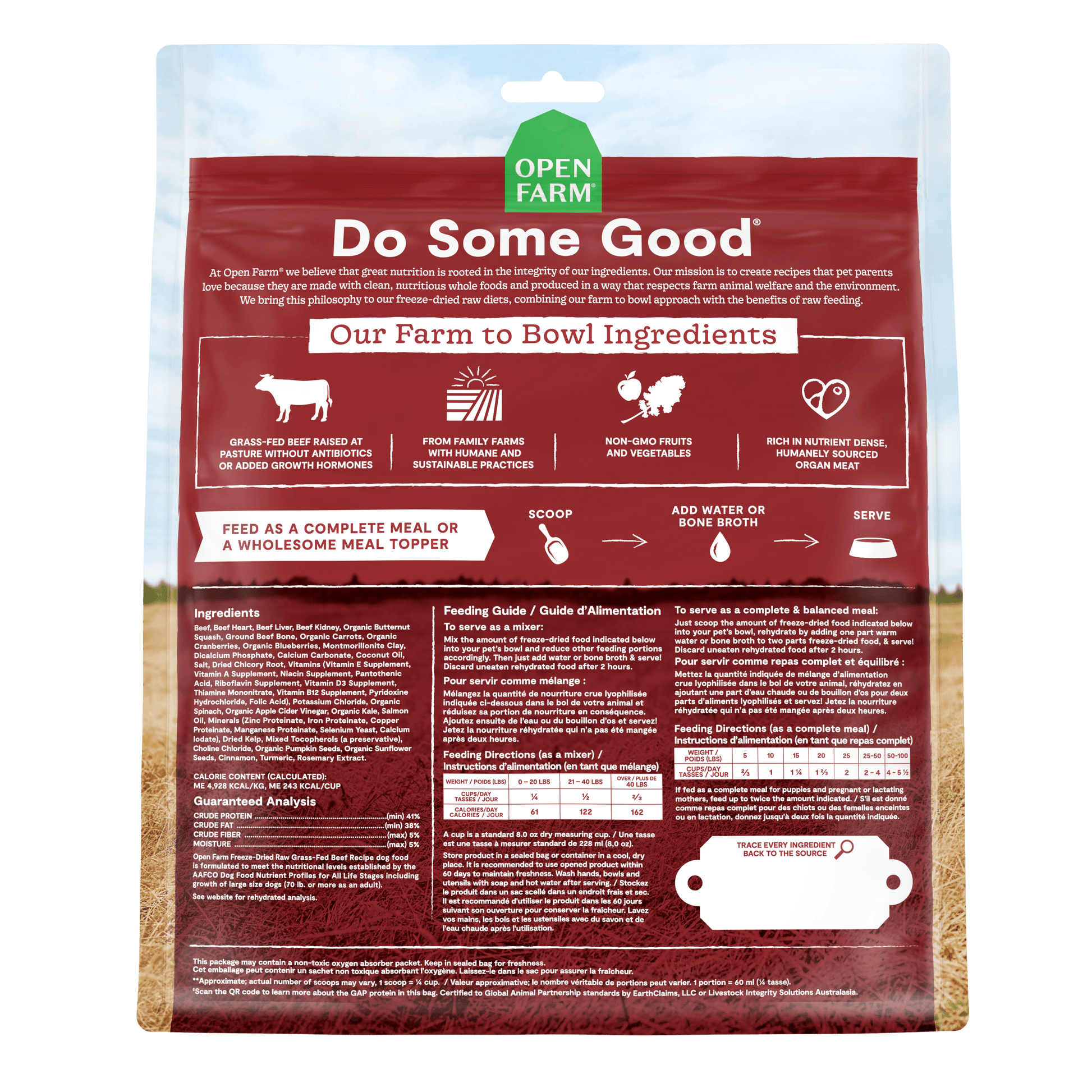 Open Farm Dog Food Grass Fed Beef Freeze Dried Raw  Dog Food  | PetMax Canada