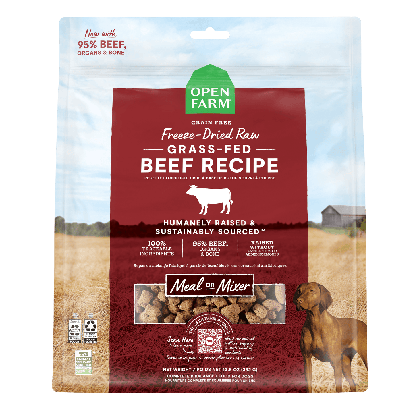 Open Farm Dog Food Grass Fed Beef Freeze Dried Raw - 99g - Dog Food - Open Farm - PetMax Canada