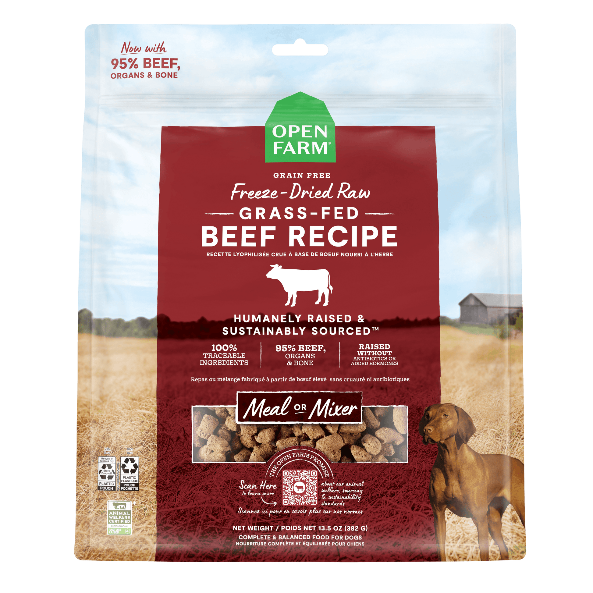 Open Farm Dog Food Grass Fed Beef Freeze Dried Raw  Dog Food  | PetMax Canada