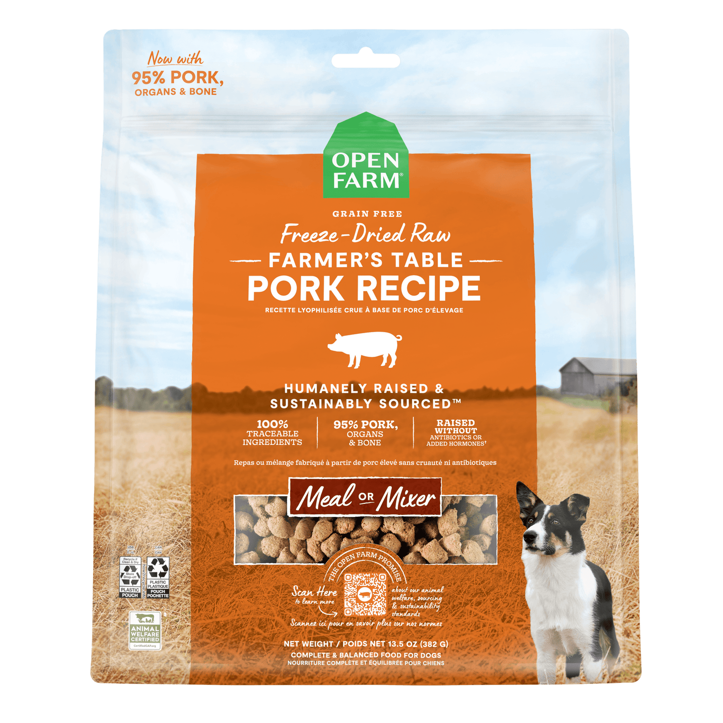 Open Farm Dog Food Farmers Table Pork Freeze Dried Raw  Dog Food  | PetMax Canada