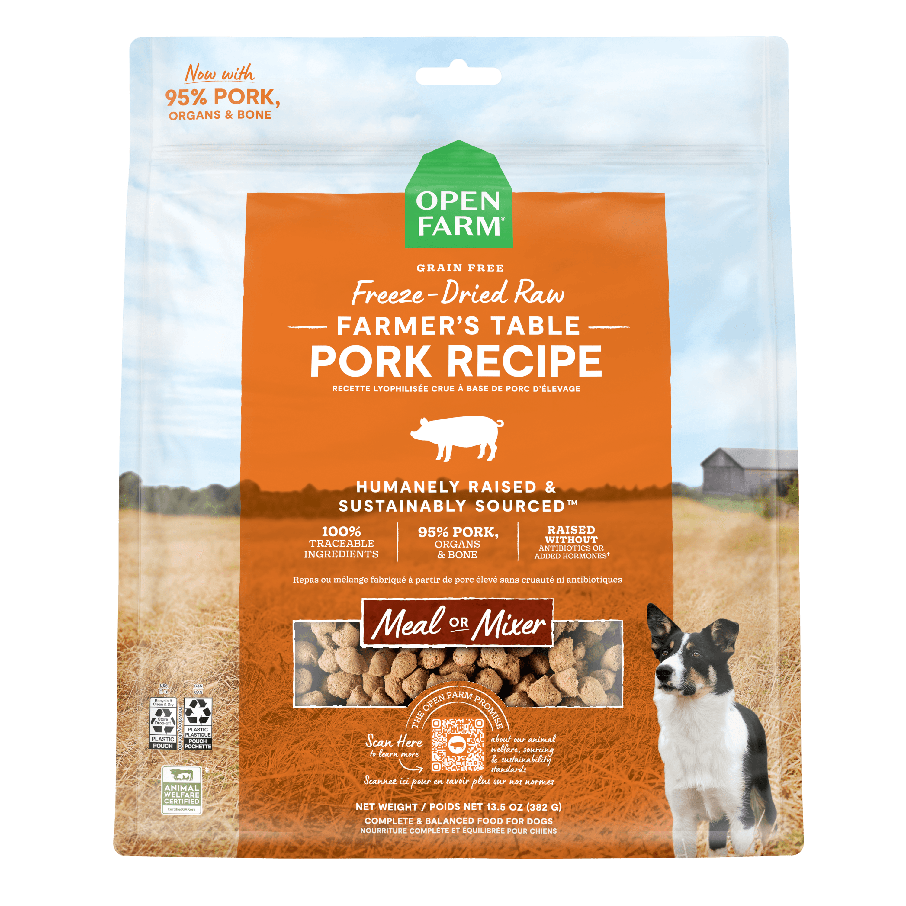 Open Farm Dog Food Farmers Table Pork Freeze Dried Raw - 99g - Dog Food - Open Farm - PetMax Canada