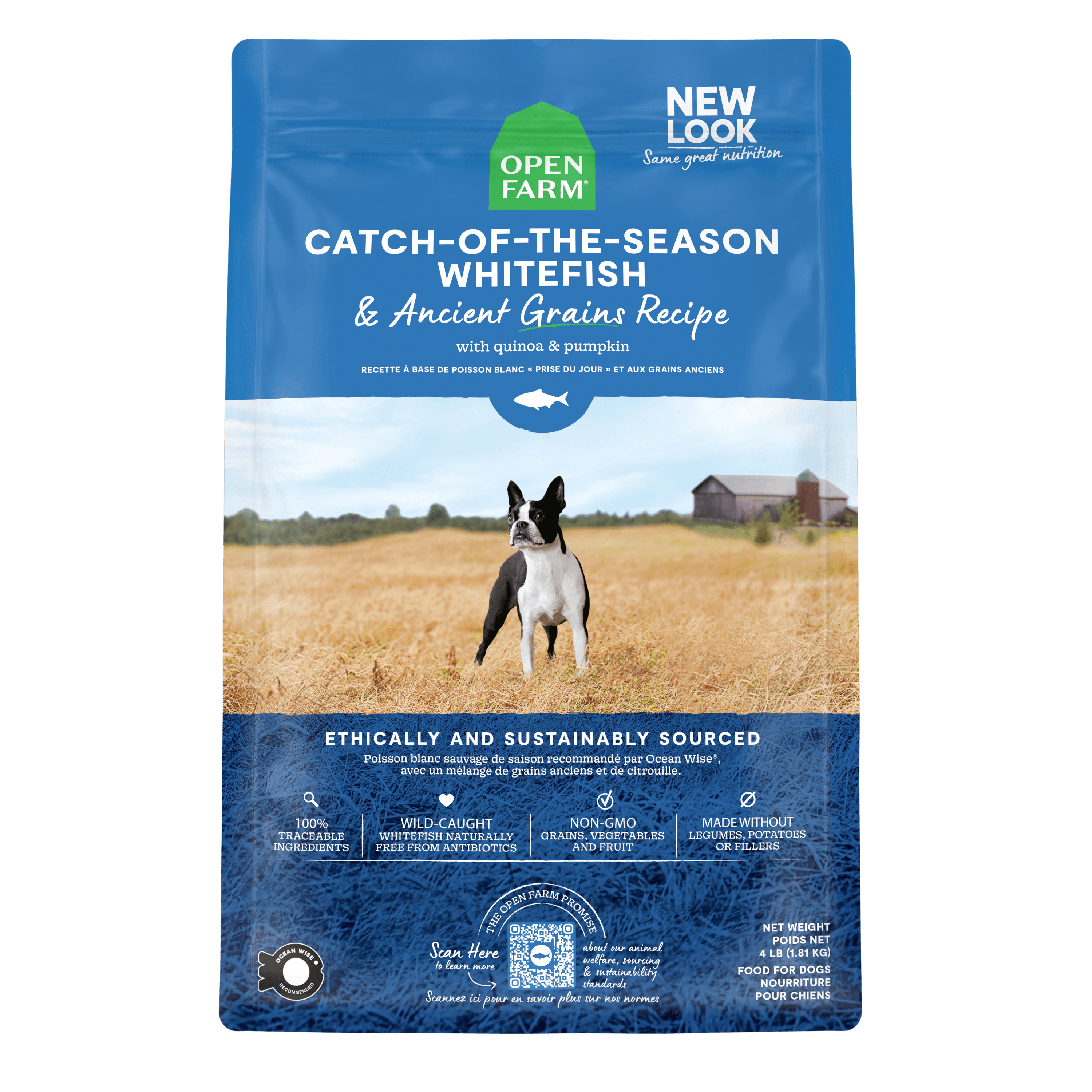 Open Farm Dog Catch Of The Season Whitefish & Ancient Grains - 1.81 kg - Dog Food - Open Farm - PetMax Canada