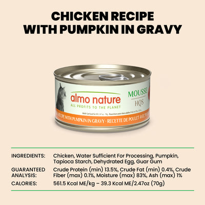 Almo Nature HQS Mousse Chicken With Pumpkin in Gravy