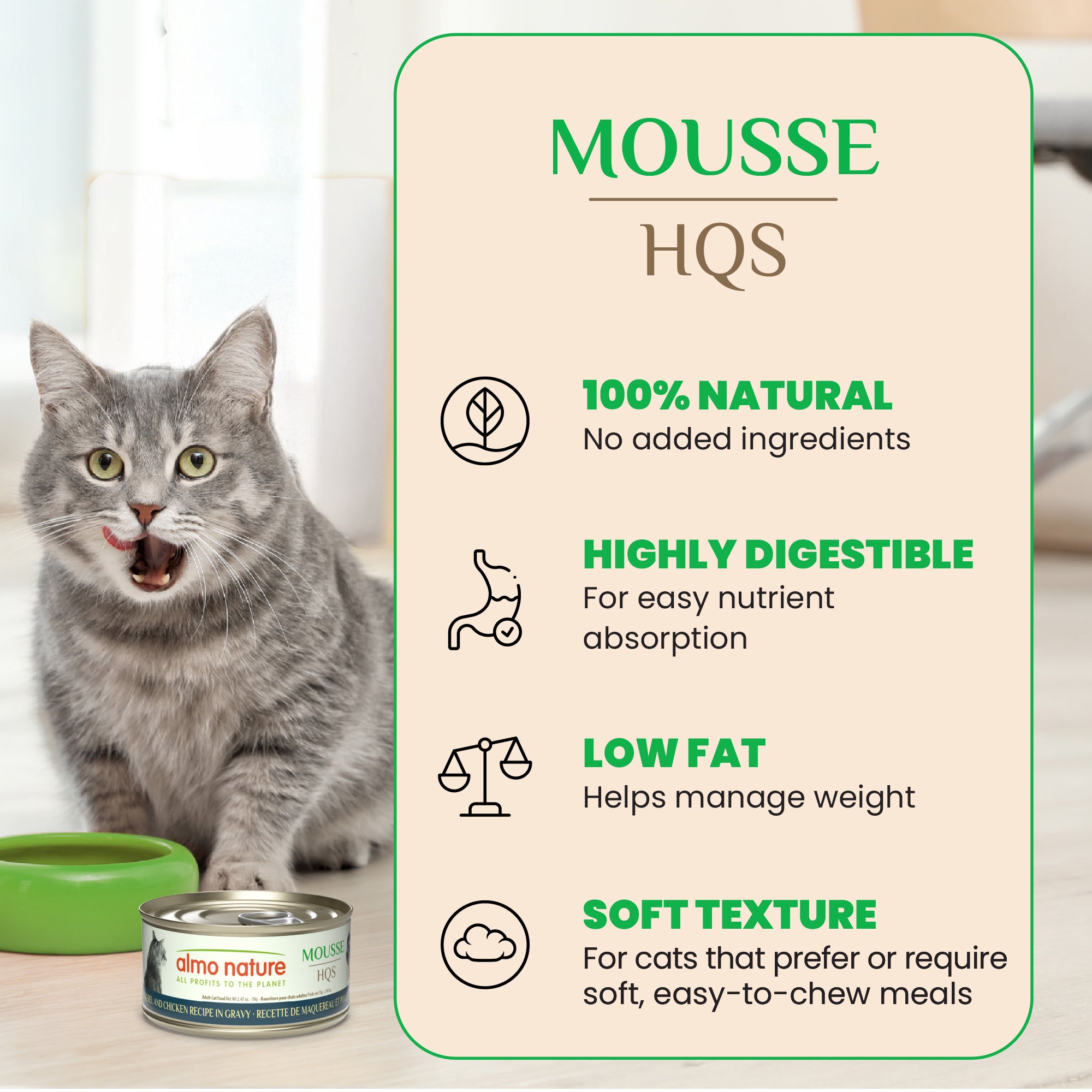 Almo Nature Mousse HQS Mackerel And Chicken In Gravy